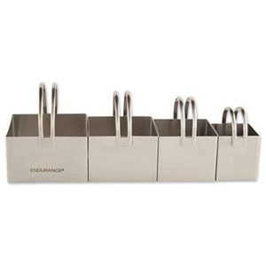 RSVP International Endurance Square Dough Cutters - Stainless Steel, Set of 4